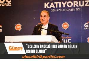 Read more about the article “DEVLETİN ÖNCELİĞİ HER ZAMAN HALKIN REFAHI OLMALI”