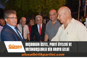 Read more about the article BAŞBAKAN ÜSTEL, GAZİMAĞUSA’DA PARTİ ÜYELERİ VE VATANDAŞLARLA BİR ARAYA GELDİ