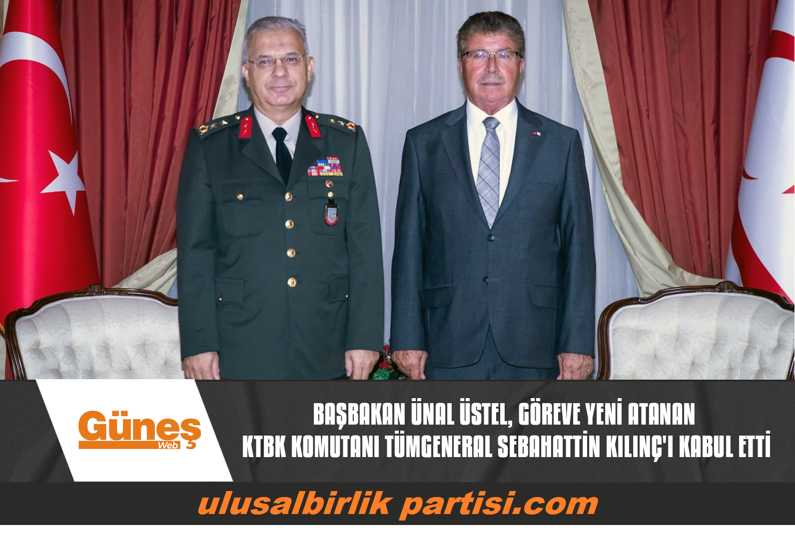 Read more about the article BAŞBAKAN ÜNAL ÜSTEL, GÖREVE YENİ ATANAN KTBK KOMUTANI TÜMGENERAL SEBAHATTİN KILINÇ’I KABUL ETTİ