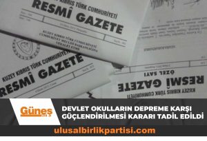 Read more about the article Devlet okulların deprem ve doğal afetlere karşı güçlendirilmesi için alınan proje ve keşif bedeli kararları tadil edildi