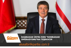 Read more about the article Başbakan Üstel’den “Sonbahar Operasyonu”na Teşekkür