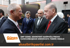 Read more about the article UBP Genel Sekreteri Hasipoğlu’ndan Cumhurbaşkanı Erdoğan’a Tebrik Mesajı